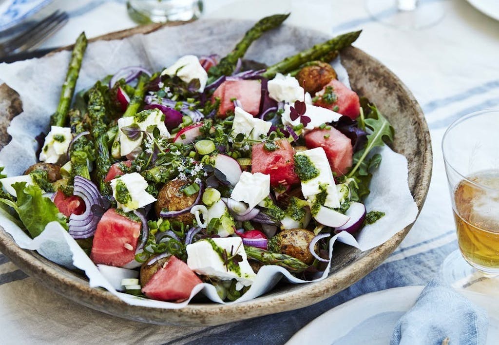 Sommersalat med feta og vannmelon Sommersalat med feta og vannmelon